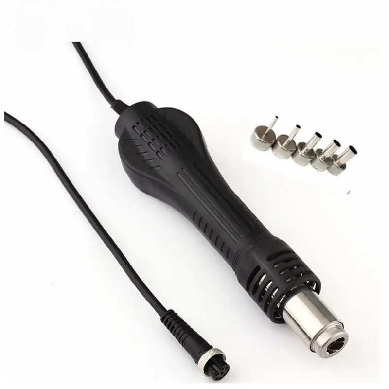 Hot Air Station 858 - 8-gaats 24V heteluchtpistoolhandvat met 5 mondstukken,