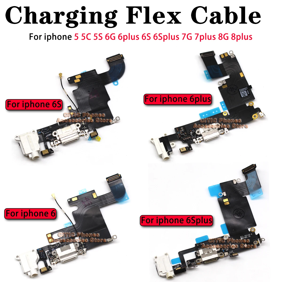 Charging Port Flex - 5 stks Voor iPhone 6 6
