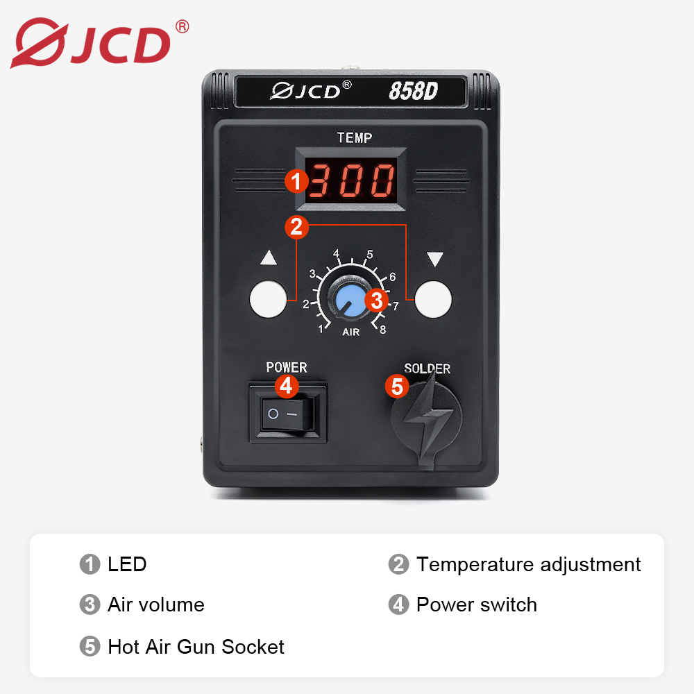 JCD Heteluchtpistool 858D BGA  - Hot Air Station 858 recensie en prijs